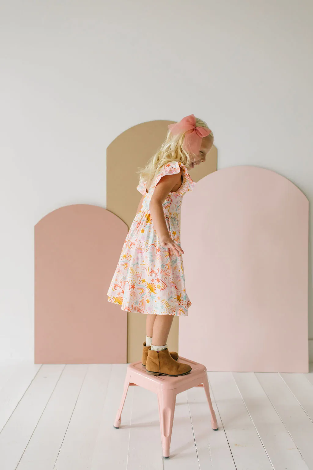 Olivia Twirl Dress in Dreamy Dino